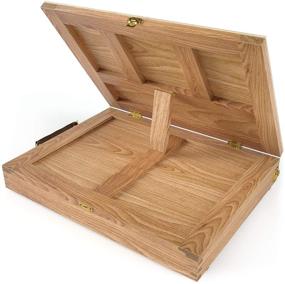 img 1 attached to Arteza Tabletop Easel: Portable Beechwood Box with Drawer and Palette - Perfect Art Supplies Storage for Artists and Painters