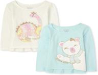 childrens place toddler graphic 2 pack girls' clothing for tops, tees & blouses logo