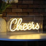 neon cheers sign: usb led bar desk light, 3d wall neon light up sign for bedroom wall décor, warm white, 11.8”x5.9”x1.7” логотип