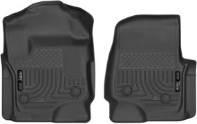 img 4 attached to 🐾 Husky Liners Weatherbeater Front Floor Mats for 2017-19 Ford F-250/350 Crew Cab/SuperCab with Vinyl Floors