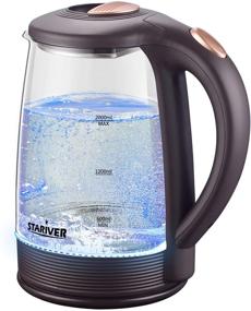 img 4 attached to Stariver Electric Glass Kettle 2L – Premium Hot Water Tea Kettle with LED, Auto Shut-Off, and Boil-Dry Protection – Stainless Steel Inner Lid – Customer Reviews & Image