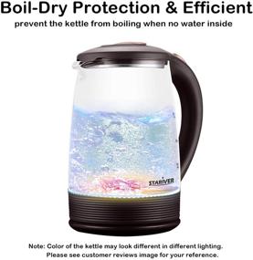img 2 attached to Stariver Electric Glass Kettle 2L – Premium Hot Water Tea Kettle with LED, Auto Shut-Off, and Boil-Dry Protection – Stainless Steel Inner Lid – Customer Reviews & Image