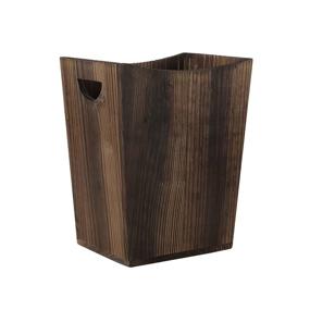 img 4 attached to Rustic Small Wood Trash Can Wastebasket with Handle for Bathroom, Bedroom, Kitchen, Home, Office - MOOACE