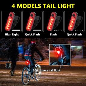 img 1 attached to 🚴 USB Rechargeable Bike Light Set - Front and Back Lights for Night Riding Cycling, Bike Headlight and Tail Light