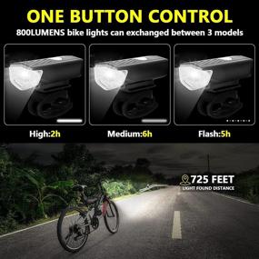 img 2 attached to 🚴 USB Rechargeable Bike Light Set - Front and Back Lights for Night Riding Cycling, Bike Headlight and Tail Light