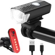 🚴 usb rechargeable bike light set - front and back lights for night riding cycling, bike headlight and tail light logo