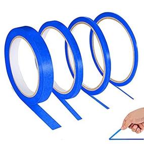 img 1 attached to 4 Rolls Fine Line Tape Fineline Automotive Masking Tape For DIY Car Making Auto Paint Thin Lines Paper Tape (Blue
