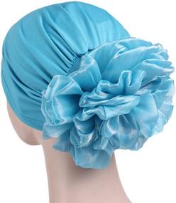 img 2 attached to Floral Women's Elastic Turban Beanie Headscarf: Chemo Cap Hat for Cancer Patients, Hair Loss