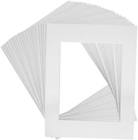 img 2 attached to 🖼️ Enhance Your Art with Studio 500's 25-Pack White & Black Picture Mats | Bevel Cut, White Core | Various Sizes (11x14)