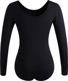 img 3 attached to 🩰 DANSHOW Women's Long Sleeve Ballet Leotards for Adult Ladies – Top Training Dance Attire