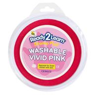 🎨 vibrant and washable jumbo stamp pad in vivid pink - fade resistant, non-toxic - perfect for handprints and footprints - ready 2 learn ce6622 logo