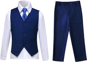 img 4 attached to 🎩 Timeless Elegance for Your Little Gentleman: Tuxedo Toddler Bearer Outfit Dresswear for Boys' Clothing