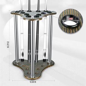 img 3 attached to Fitlyiee 12 Pool Cue Rack: Premium Wood Billiard 🎱 Display Stand for Organized Cue Storage, Fishing Rods, and Golf Clubs