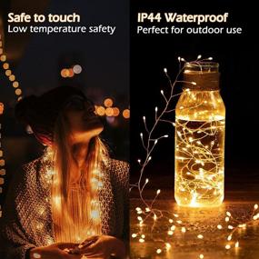 img 1 attached to 🔌 23 Feet 200 LED Copper Wire Fairy Lights Plug in - Waterproof Firecracker Firefly Lights for Ceiling Bedroom Wreath Window Wedding Christmas Tree - Warm White String Lights for Decoration