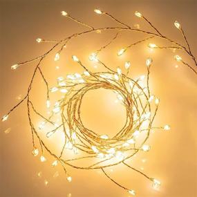 img 4 attached to 🔌 23 Feet 200 LED Copper Wire Fairy Lights Plug in - Waterproof Firecracker Firefly Lights for Ceiling Bedroom Wreath Window Wedding Christmas Tree - Warm White String Lights for Decoration