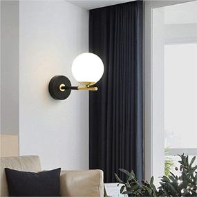 img 2 attached to BOKT Mid-Century Modern Wall Light: Stylish 1-Light Wall Sconce with Frosted Glass Globe Shade - Ideal for Bathroom, Hallway, Vanity Lamp