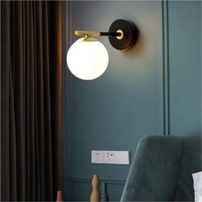 img 1 attached to BOKT Mid-Century Modern Wall Light: Stylish 1-Light Wall Sconce with Frosted Glass Globe Shade - Ideal for Bathroom, Hallway, Vanity Lamp