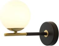 bokt mid-century modern wall light: stylish 1-light wall sconce with frosted glass globe shade - ideal for bathroom, hallway, vanity lamp logo