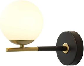 img 4 attached to BOKT Mid-Century Modern Wall Light: Stylish 1-Light Wall Sconce with Frosted Glass Globe Shade - Ideal for Bathroom, Hallway, Vanity Lamp