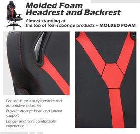 img 2 attached to 🎮 The Ultimate Ergonomic Molded Foam Gaming Chair for Home and Office: TOPSKY in Striking Black and Red Design