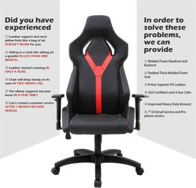 img 3 attached to 🎮 The Ultimate Ergonomic Molded Foam Gaming Chair for Home and Office: TOPSKY in Striking Black and Red Design