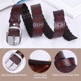 img 3 attached to 👗 JASGOOD Women's Genuine Cowhide Leather Accessories for Stylish Belts