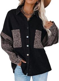 img 4 attached to Nhicdns Contrast Boyfriend Oversize Patchwork Women's Clothing