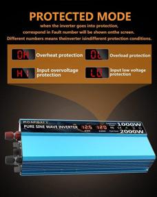 img 1 attached to 🔌 ROARBATT 1000W Pure Sine Wave Inverter: Powerful DC 12V to AC 110V Car Power Inverter with 2 AC Outlets & 3.4A USB Output