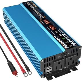 img 4 attached to 🔌 ROARBATT 1000W Pure Sine Wave Inverter: Powerful DC 12V to AC 110V Car Power Inverter with 2 AC Outlets & 3.4A USB Output