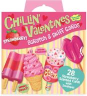 🍓 sweet scents of love: peaceable kingdom chillin' strawberry scratch and sniff valentines - 28 ice cream card pack logo