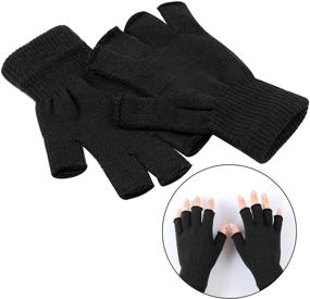 img 1 attached to 🧤 Cooraby Winter Fingerless Gloves with Stretchable Fit