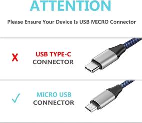 img 2 attached to 🔌 TPLTECH Нейлоновый кабель Micro USB длиной 10 футов в упаковке 2 шт. - Быстрая зарядка для LG K50 K40 S/K30/k20/K20 Plus/K20 V/K10/K7/V10,Q6 G4 G3,LG Stylus 3/Stylo 3 Plus/Stylo 2,LG Q60,LG W30 и другие - совместим со смартфонами на Android.