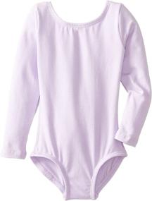 img 2 attached to 👗 Clementine Girls Crew Neck Long Sleeve Leotard Dance Bodysuit Top Costume