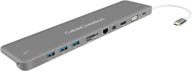cablecreation usb-c multiport 4k adapter: thunderbolt 3 compatible, usb-c to usb 3.0/hdmi/vga/mini displayport/ethernet/stereo/sd card/micro sd card + usb-c charge adapter - space grey логотип