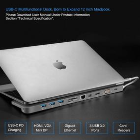 img 3 attached to CableCreation USB-C Multiport 4K Adapter: Thunderbolt 3 Compatible, USB-C to USB 3.0/HDMI/VGA/Mini DisplayPort/Ethernet/Stereo/SD Card/Micro SD Card + USB-C Charge Adapter - Space Grey
