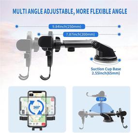 img 3 attached to 🚗 Ultimate Multifunctional Car Phone Holder: Long Arm Suction Cup Windshield & Air Vent Mount with Universal Compatibility for All Mobile Phones