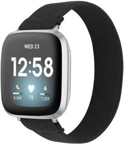 img 4 attached to Stylish Elastic Band Compatible with Fitbit Versa 3 and Fitbit Sense - Designed for Fashionable Men and Women