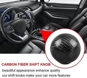 img 3 attached to 🖤 RYANSTAR Carbon Fiber Shift Knob - Stylish Round Ball Stick Shifter with 3 Adapters, Black
