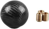 🖤 ryanstar carbon fiber shift knob - stylish round ball stick shifter with 3 adapters, black logo