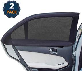 img 4 attached to ⛱ Breathable Mesh Car Window Sun Shades - Stretchy & Protective Side Window Screens for Baby/Camping Sun Protection - Rear/Back Window Covers Included for Privacy - 2 Pack