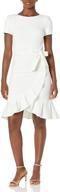 calvin klein womens ruffle hibiscus women's clothing in dresses logo