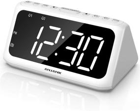 img 4 attached to ⏰ ANJANK Digital Dual Alarm Clock FM Radio: Wake Up with 8 Soothing Sounds, USB Charger, Sleep Timer & LED Display