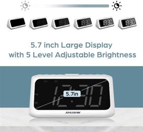 img 3 attached to ⏰ ANJANK Digital Dual Alarm Clock FM Radio: Wake Up with 8 Soothing Sounds, USB Charger, Sleep Timer & LED Display