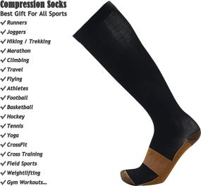 img 2 attached to 🧦 HiRui Copper Compression Socks for Men and Women - Pack of 3/10 Pairs, Ideal for Medical and Athletic Use