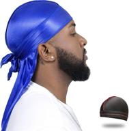 🧢 premium silky durag wave cap - satin dorag for men and women, 360 waves logo