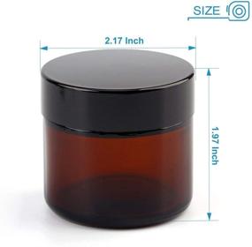img 3 attached to 🌼 Encheng 15 Pack of 2 oz Amber Round Glass Jars with Inner Liners and Black Lids - Empty Cosmetic Containers, Cream Jars