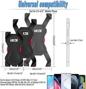 img 1 attached to 🚲 Bike Phone Mount: Aikzik Motorcycle Holder for Phone Xs Max XR X 8 7 6 Plus, Samsung S10 9 8, Google Pixel & More (3.5" to 6.5")