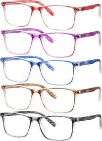 img 1 attached to 👓 Fashionable Women's Reading Glasses: 5 Pack with Spring Hinge Frames and Anti-Scratch Lenses