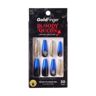 💅 get glam with kiss goldfinger bloody queen press-on nails - limited edition x-long (gl02x) logo