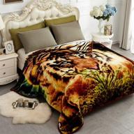 🐯 highest quality jyk thick korean faux mink fleece blanket - silky soft & plush warmth for autumn winter (queen, tiger) логотип